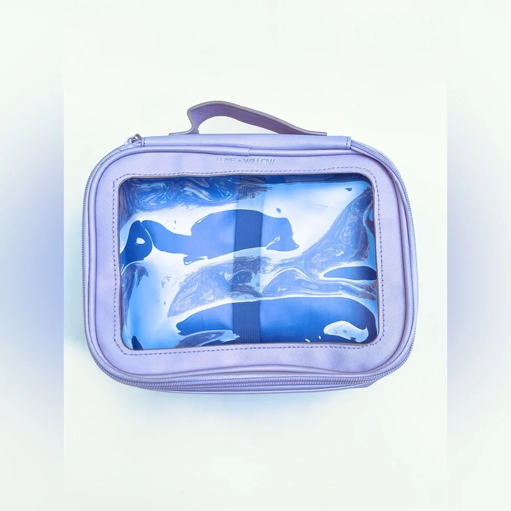 Luxe + Willow Clear Windowed Makeup Bag With Two Compartments NWOT